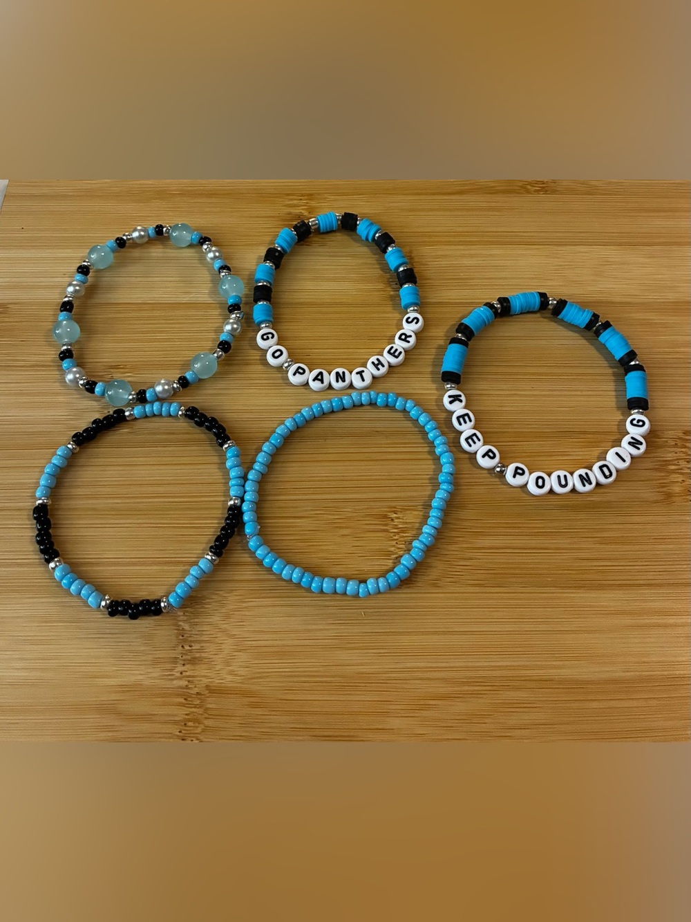 'Go Panthers' Stackable Bracelet Set - Picture 3 of 3